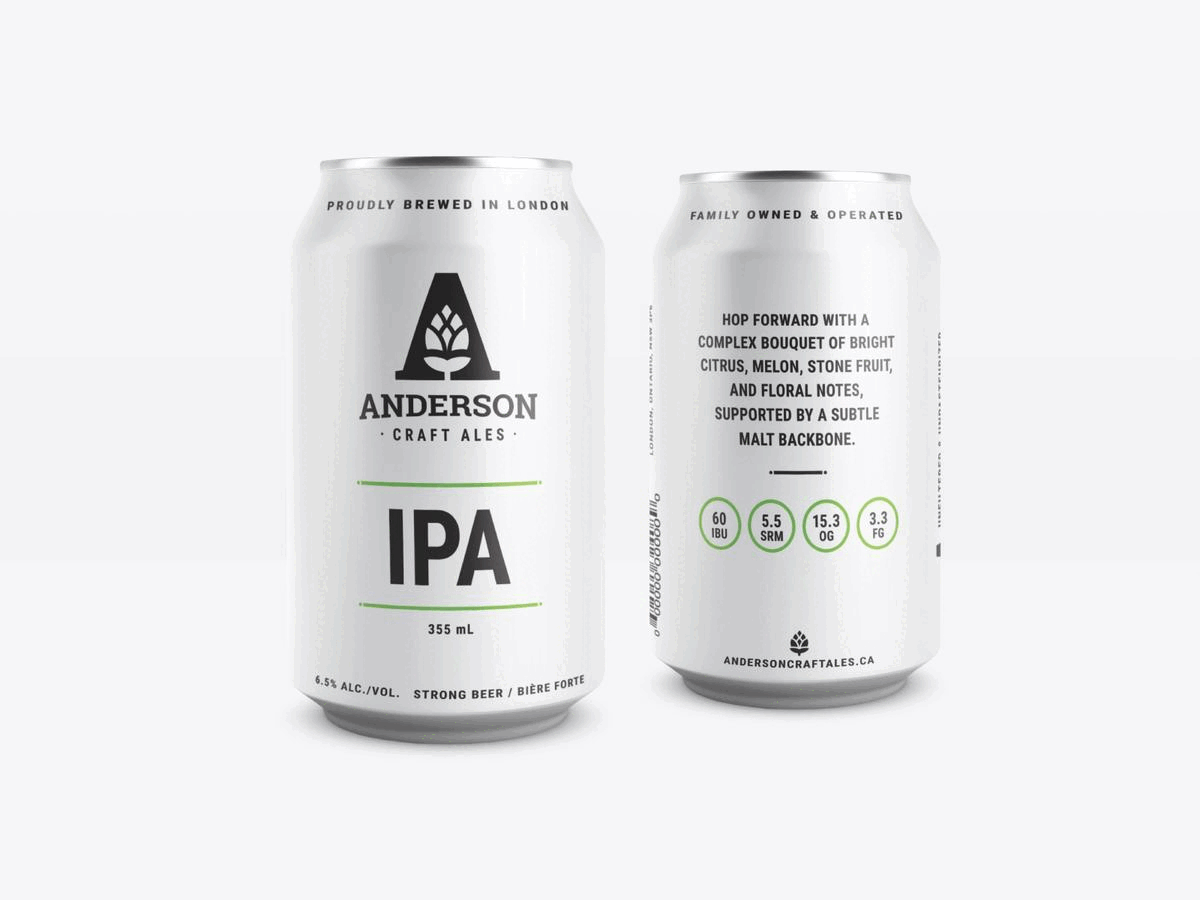 Anderson Craft Ales beer branding canada clean craft hop identity logo minimal packaging seltzer soda