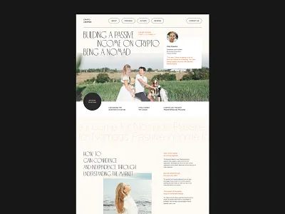 Crypto education: Experiment for nomads b2c clean contemporary typography crypto crypto market edtech education learning light nomad online course travel web website website design