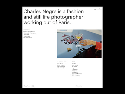 Charles Negre - Photography art directon branding design graphic design logo typography ui