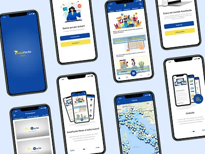 AssoFacile News - Non-profit association news app app design figma mobile design mockup design ui ux design