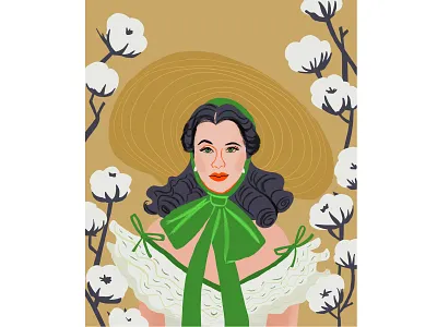 Day 14/30 Scarlet 30 days challenge art character cute design gone with the wind illustration illustrator movie picture book portrait poster scarlet vector vhallenge woman