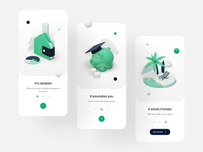 Smart Saving App - Onboarding 3d app branding clean design financial graphic design icon illustration ui ux