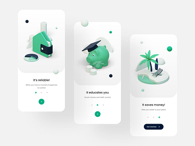 Smart Saving App - Onboarding 3d app branding clean design financial graphic design icon illustration ui ux