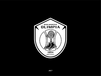 Logo design → Baza Sportivă Olimpia branding emblem ice skating logo logodesign logotype sport tennis typography