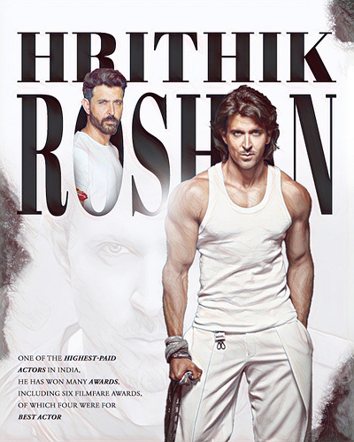 Hrithik Roshan Poster Design design graphic design movie poster photoshop poster design poster maker