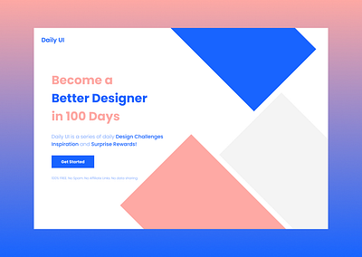 Daily UI :: 100 - Redesign Daily UI Landing Page design ui ux