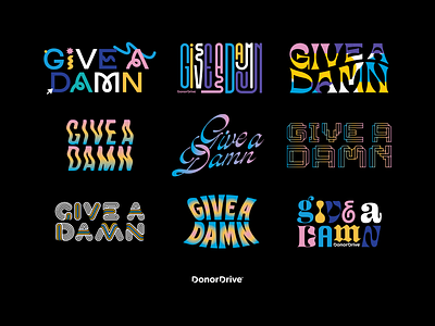 Some Damn Designs colorful damn font gradient lettering retro squiggly stroke type typography