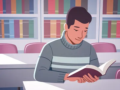 At the library character design clip studio paint editorial illustration illustration photoshop