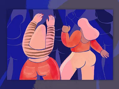 Closeness adidas body moving closeness concert dancing girls illustration kv music party rave sisterhood