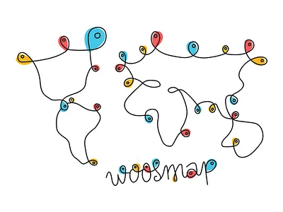 Woosmap tshirt illutration cursive design illustration marker vector world