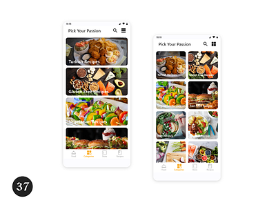 Cook it! - Food Categories categories cook it! food app ui
