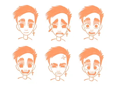 emotions for the character 2d art artist book cartoon character character design characterdesign design digital digital art digital painting digitalart draw drawing emotions illustration kids sketch sticker