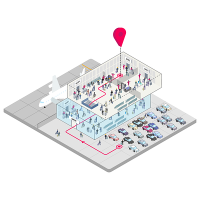 Isometric Airport - Indoor map journey airport customer journey design illustration indoor map isometric terminal