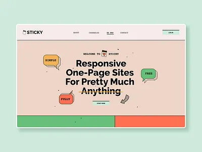 Sticky_Landing_Page ➥ Website Builder creative web design figma graphic design interface design ui ui designer uidesigner website website builder