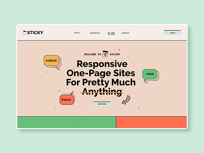 Sticky_Landing_Page ➥ Website Builder creative web design figma graphic design interface design ui ui designer uidesigner website website builder