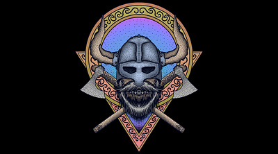 Viking (For Sale) artwork dark art digital art dotwork drawing graphic design illustration lowbrow macabre viking