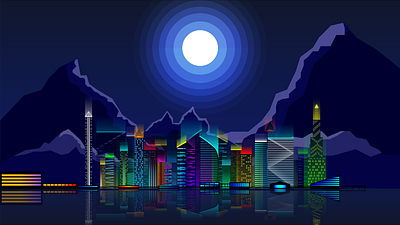 Night City Illustration design digital art illustration vector