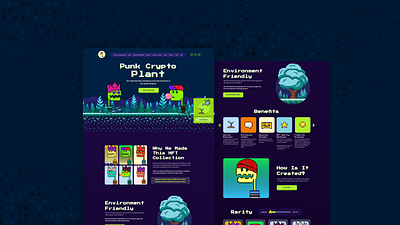 Punk Crypto Plant NFT Website 3d branding design graphic design illustration landing page ui vector website