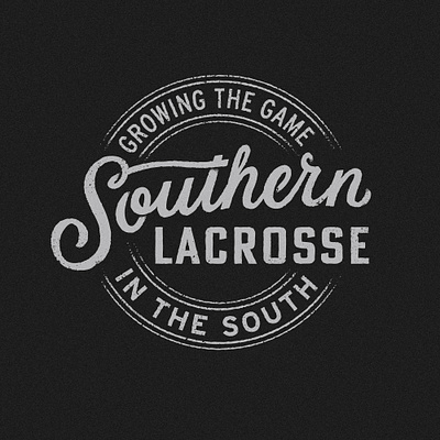 Southern Lacrosse Lettering apparel design grunge hand lettering lacrosse lettering merch design screen printing script texture vintage