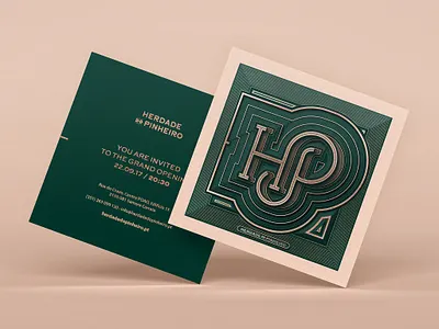 Herdade do Pinheiro, invitation card brand brand identity branding bruno silva brunosilva.design card design graphic design herdade do pinheiro hp illustration invitation logo portugal print typography vector