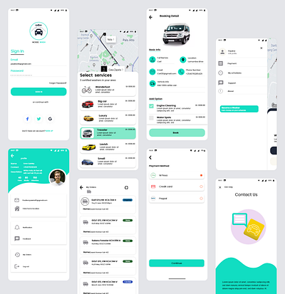 Car wash app service concept
