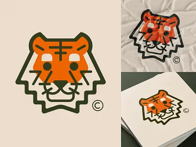 Green Tiger animal cat education entertainment environment fashion green head health logo mascot nutrition orange tiger wild