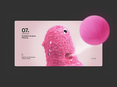 07 Dribbble Kraków Meetup 3d character cracow dribbble fur illustration kraków meetup monster