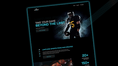 Limitless Picks Website Concept branding design football game graphic design landing page sports ui website
