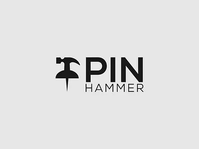Pin Hammer brand designer branding design hammer illustrator logo logo design minimalist pin typography vector