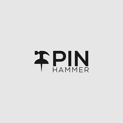 Pin Hammer brand designer branding design hammer illustrator logo logo design minimalist pin typography vector