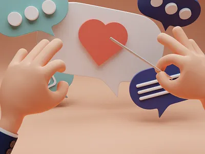 Social Symphonie :-) 3d animation illustration