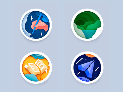 Icons blog illustration website writers