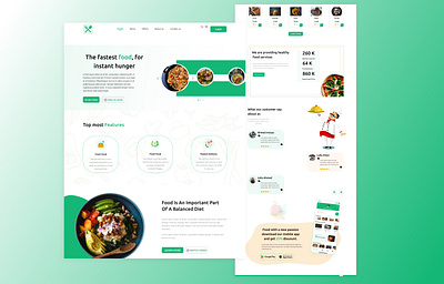 Food Delivery Landing Page 3d animation branding graphic design logo motion graphics ui