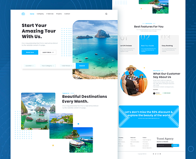 Travel Landing Page Design agency clean landing page minimalist popular tour website tourism travel travel agency travel landing page travel page ui ui design ux ux design web page website website design website landing page website ui