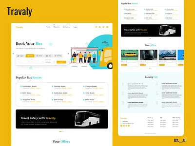 Bus Booking Landing page booking bus booking landingpage coffee app design illustration landingpage logo mobile app mobile application mobileui ui uiux ux webdesign website wed app