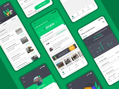 Residential services contracting app. app branding design figma illustration inovation logo mobile project startup ui ux visual