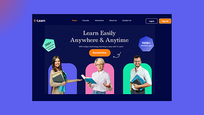 E-learning Header Design design e learning header header design landing landing page ui uiux ux