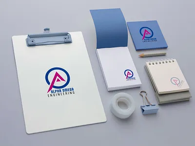 Logo design with mock up branding logo