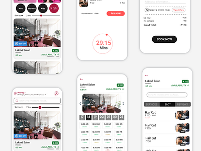 Salon Real-Time Appointment Booking App 3d graphic design salon app salon app ui ui