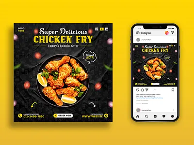 Food Instagram Banner | Social Media Banner | Facebook Ads ads banner design chicken chicken ad chicken post discount post facebook ads facebook cover facebook post fast food instagram banner instagram post poster restaurant restaurant food menu restaurant post social media ads social media design social media post web