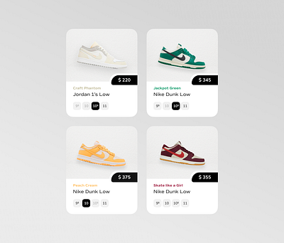 Undefined UI #2 card cart design e commerce minimal product sneakers ui