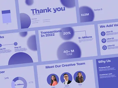 Investor Pitch Deck - Purple creative graphic design illustration infographics investor deck investornetwork keynote pitchdeck powerpoint powerpointpresentation presentation design smallbusiness startup templates ui vector