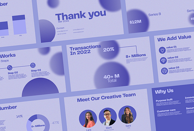 Investor Pitch Deck - Purple creative graphic design illustration infographics investor deck investornetwork keynote pitchdeck powerpoint powerpointpresentation presentation design smallbusiness startup templates ui vector