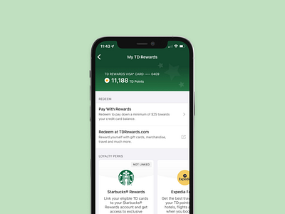 My TD Rewards banking fintech productdesign ui ux uxdesign