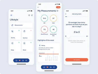 Cushla Health App design ui ux