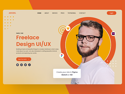 Aroen Tahir | Freelance Portfolio design landing page portfolio ui ui design uiux ux ux design web design website website portfolio