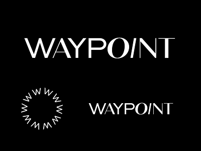 Waypoint Typography logo black brand identity monogram