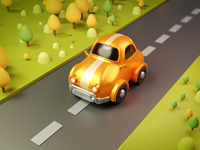 Modeling exercise_car 3d blender car illustration model road