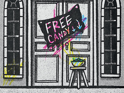 Free Candy art candy drawing free candy halftone illustration procreate retro scribble texture