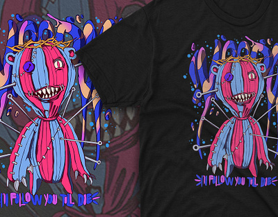 Evil Vodoo dols design digital art illustration t shirt design vector vodoo dolls